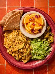 Bouldin Creek Café signature dishes Tofu Scramble
Chipotle Pecan Pesto
Veggie Royale Burger